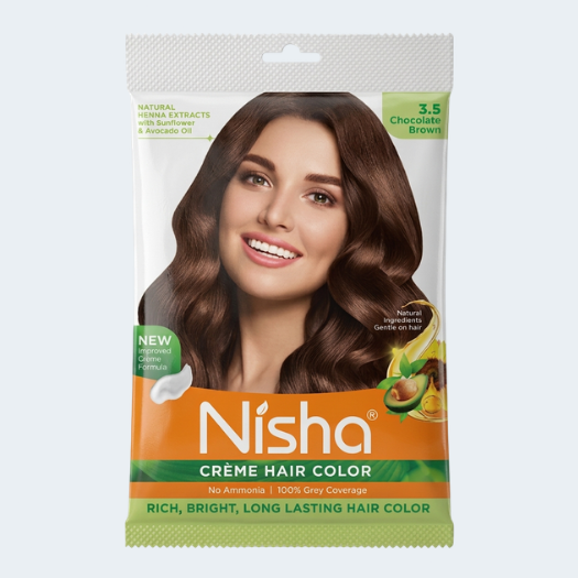 Nisha cream hair color (chocolate brown 3.5)