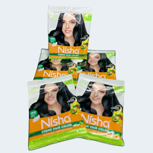 Nisha hair color ( natural black 1.0)